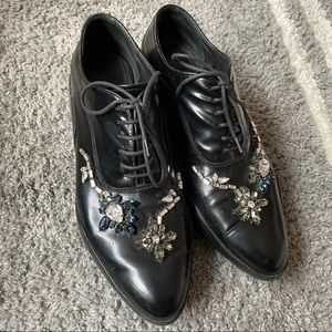 Prada Crystal Embellished Platform Loafers